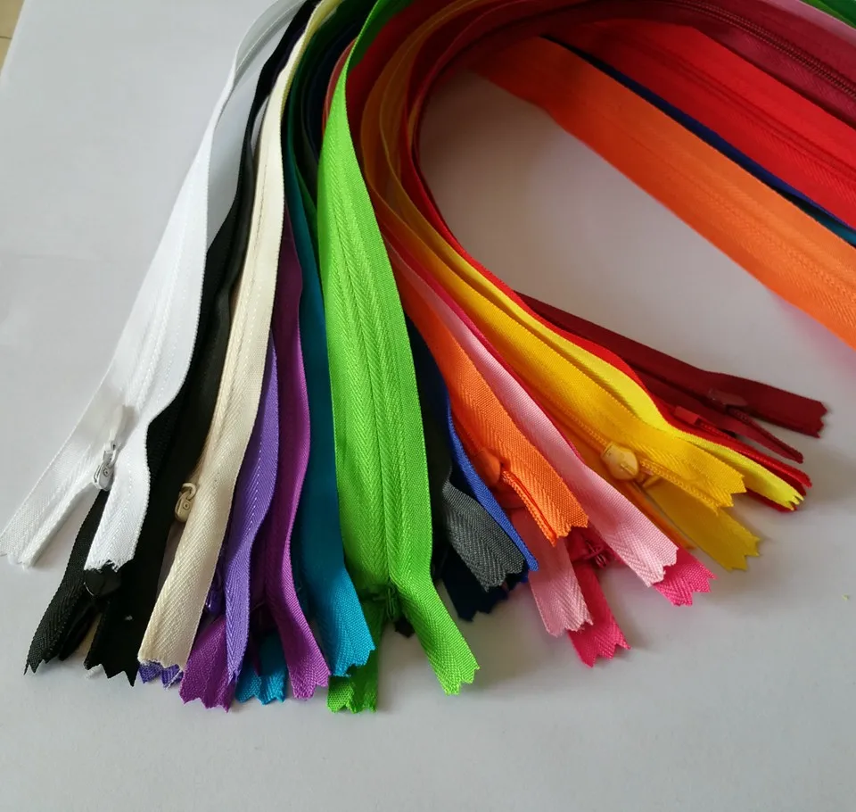 

5pcs mix color 3# invisible zipper nylon zipper 60cm for DIY repair sewing clothes dress garment accessories