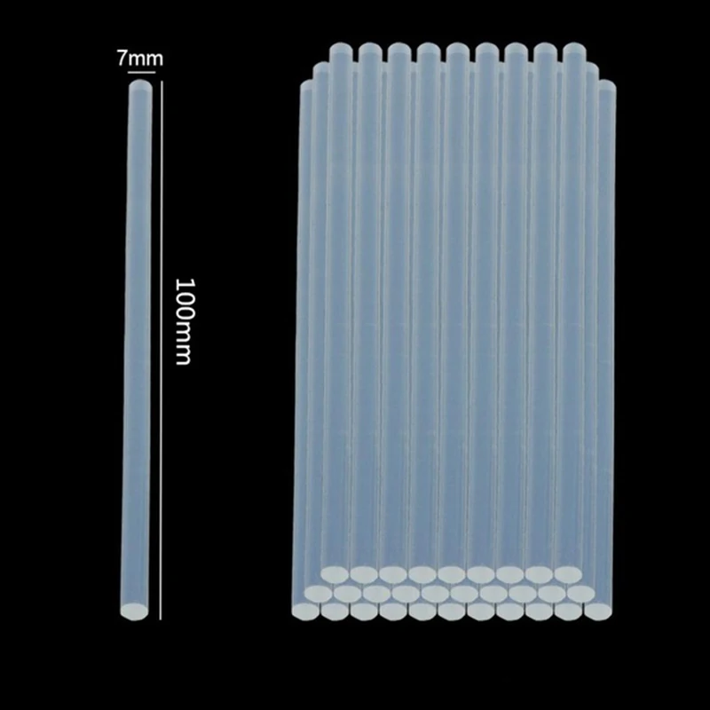 

High Viscosity DIY 20pcs 7x100mm Non-Toxic EVA Clear Hot Melt Glue Sticks for Hot-Glue Gun Glue Craft Album Power tool Accessoy