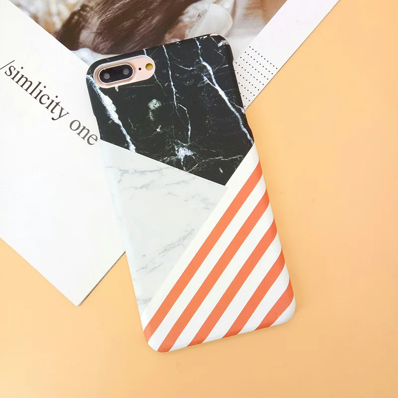 Geometry Stripe Line Case for iPhone X 10 Ultra Thin Matte Hard PC Cover Coque 7 8 6 6S Plus Marble Hoesjes |