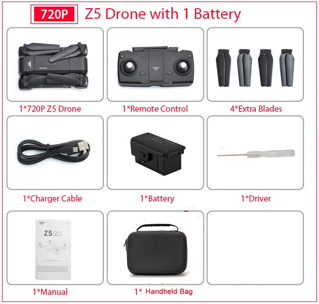 SJRC Z5 RC Дрон Профессиональный gps RTF 5G WiFi FPV 1080P камера с gps режим следования за мной RC Квадрокоптер vs XS812 MJX B5W JJPRO X5 - Цвет: 720P 1 Battery Bag