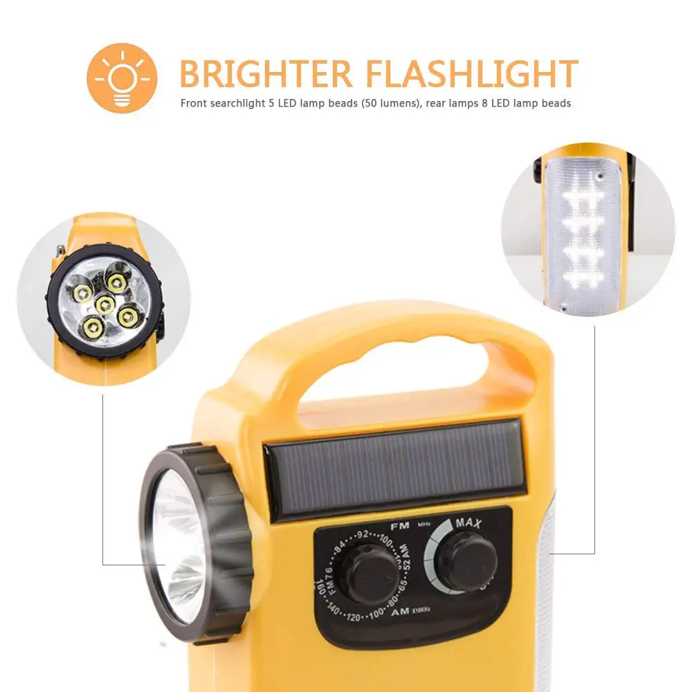 Аварийный свет наружная Светодиодная лампа с радио FM фонарик аварийная сирена