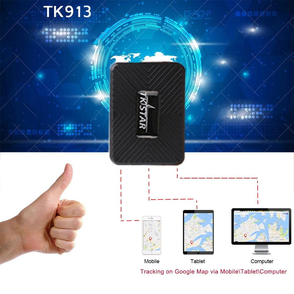 Мини GPS трекер TK913 GSM GPRS Автомобильный трек в любом месте встряхивание