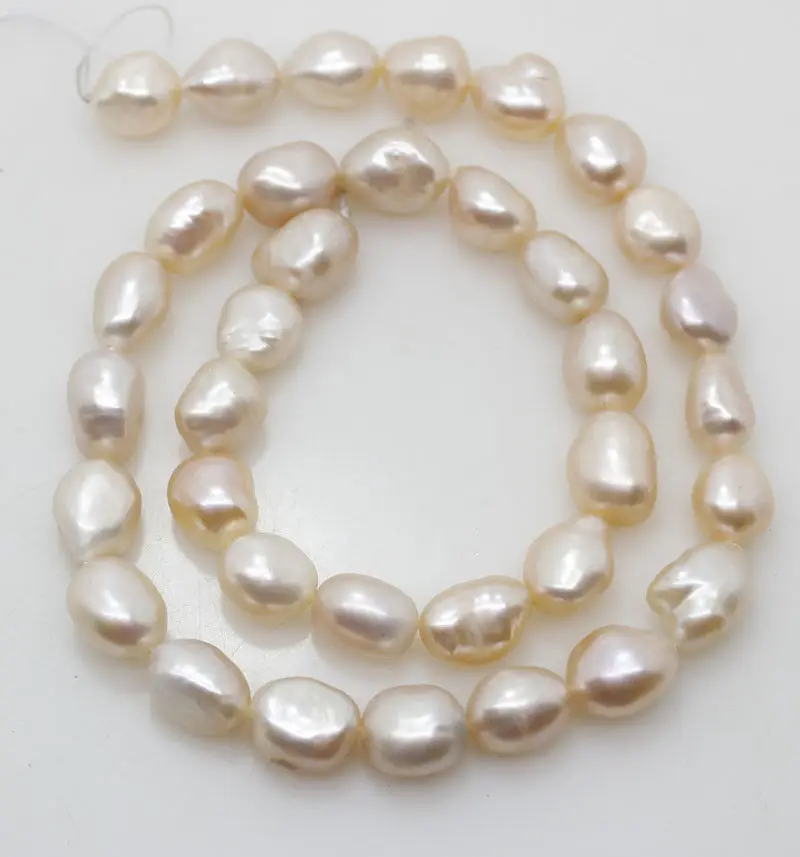 

15" Long Natural Pink Baroque Freeform Pearl Loose Beads Gem Stone 8-9mmX11-12mm