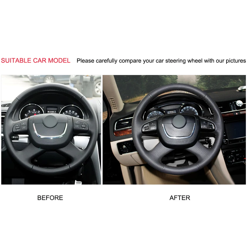 Прошитая вручную черная искусственная кожа для Skoda Octavia a5 a 5 Superb 2012 2013 Fabia 2010|Чехлы