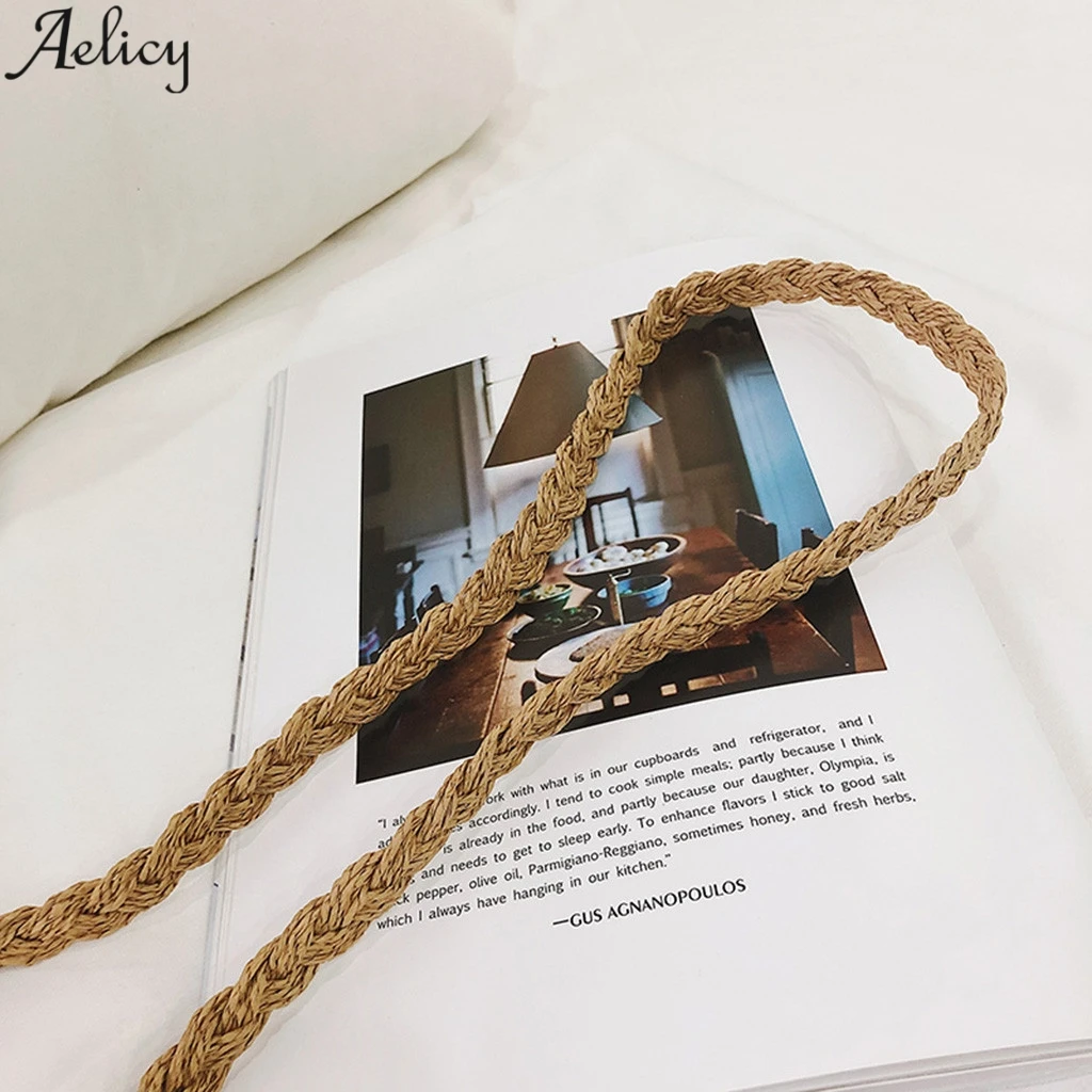 Aelicy Женская лесная Стильная Милая однотонная соломенная сумка через плечо