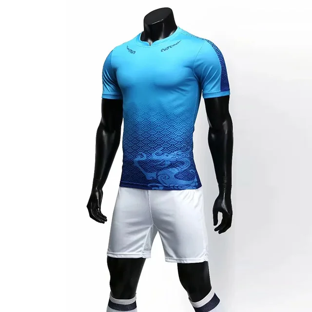 blue white shorts Футбольные тренировочные костюмы футбольные майки Индивидуальные футбольные майки набор мужские футбольные тренировочные униформы - Цвет: blue white shorts