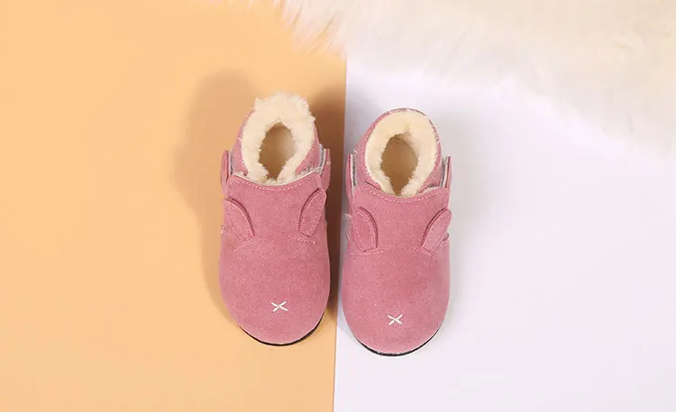 Kids Velvet Winter Cotton Shoes 2018 Warm Plush Girls Children Non-Slip Hook School Flat toddler shoes  Детская одежда и