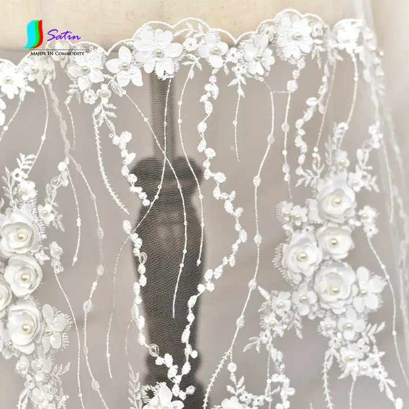 Европейские роскошные вышитый трехмерный атласная бисером и блестками для