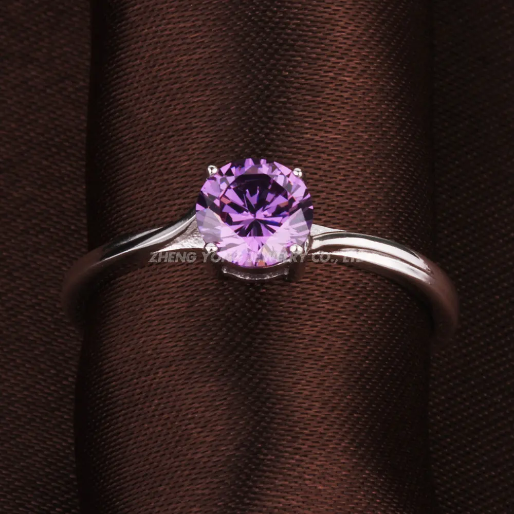 Кольца из серебра 925 пробы с родиевым покрытием и фианитами модные ювелирные