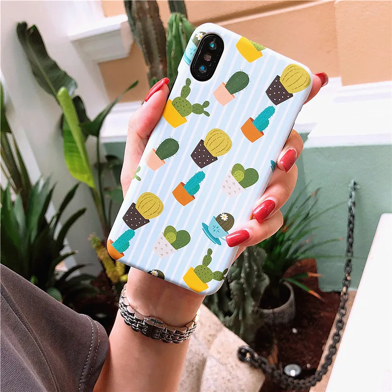 Чехол для телефона в форме кактуса с героями мультфильмов iphone XS Max XR X 8 7 6S 6 Plus