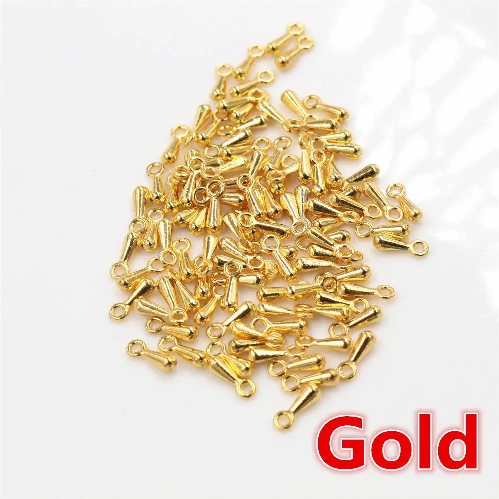 Gold 7*3 мм, 100 шт./лот, 6 цветов, подвеска, ожерелье, концевые колпачки, подвески для ожерелья, браслета, серьги, ювелирные изделия, аксессуары для DIY - Цвет: Gold