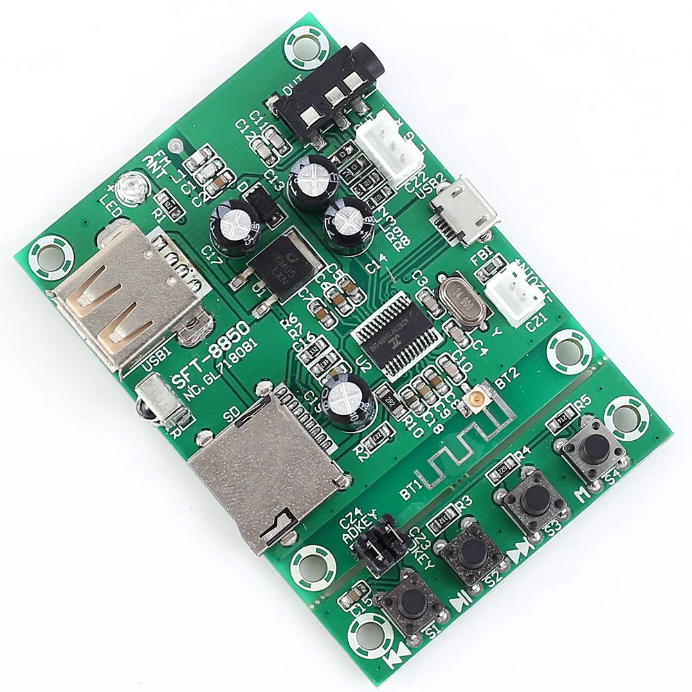 Fm-приемник беспроводной Bluetooth модуль V4.2 декодер плата модуль для MP3 APE FLAC WAV поддержка USB TF карта FM приемник