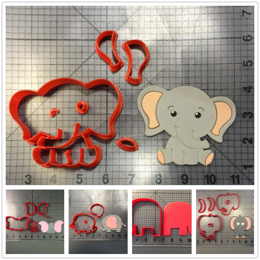 Мультфильм животных прекрасный слон серии помадка кекс топ на заказ 3D печатных