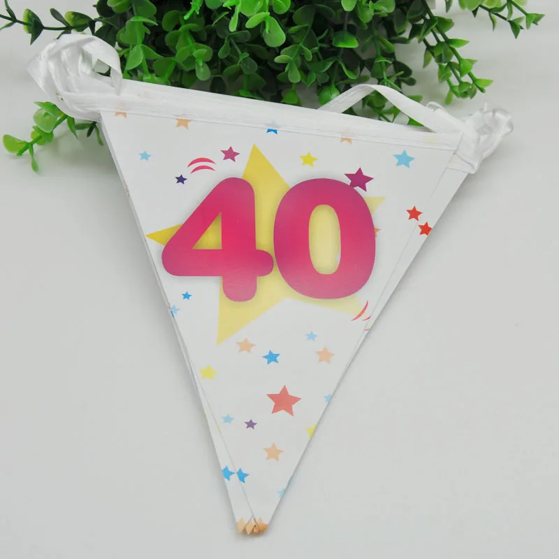 Номер 18/20 Вт, 30 Вт/40/50/60 баннер из ткани для флагов кулон на день рождения компания украшение на день рождения Праздничный Декор Бумага знамя флаги - Цвет: number 40 red