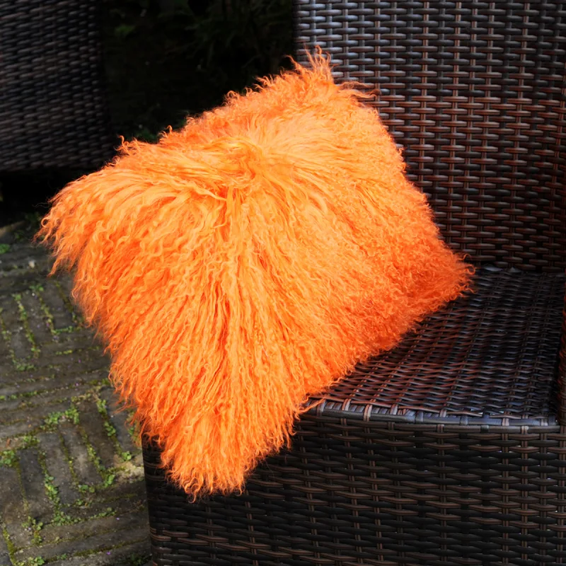 Чехол для подушки из натурального монгольского меха ягненка домашний декор