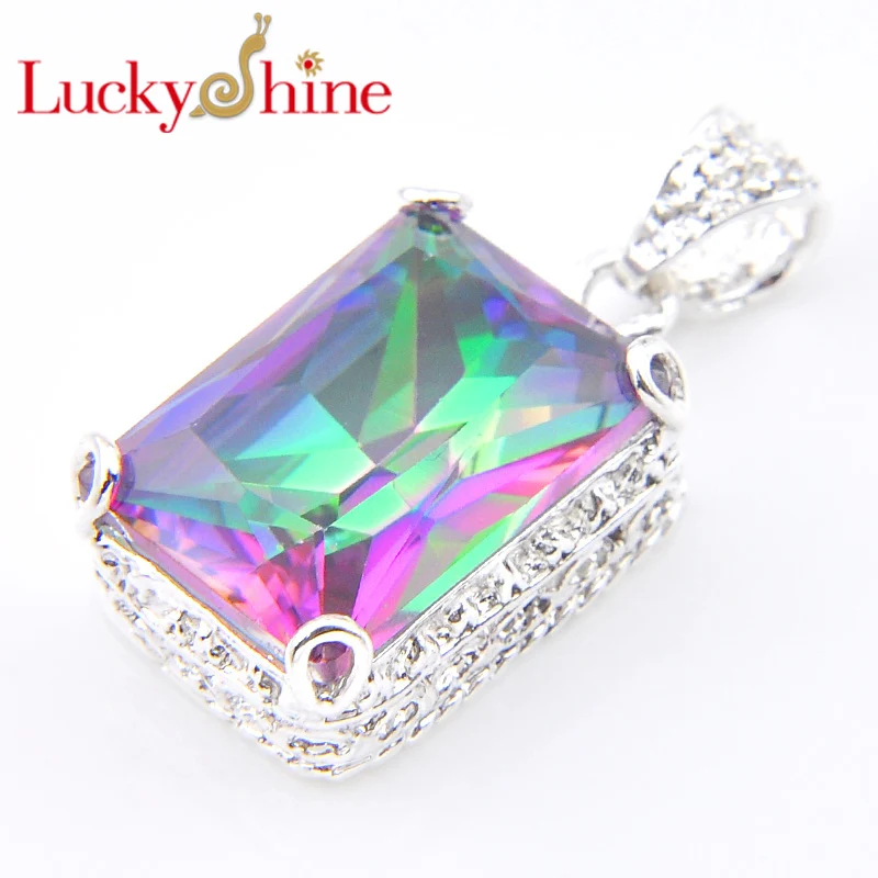 Luckyshine старинной площади Огонь Мульти Цветной кристаллами циркония