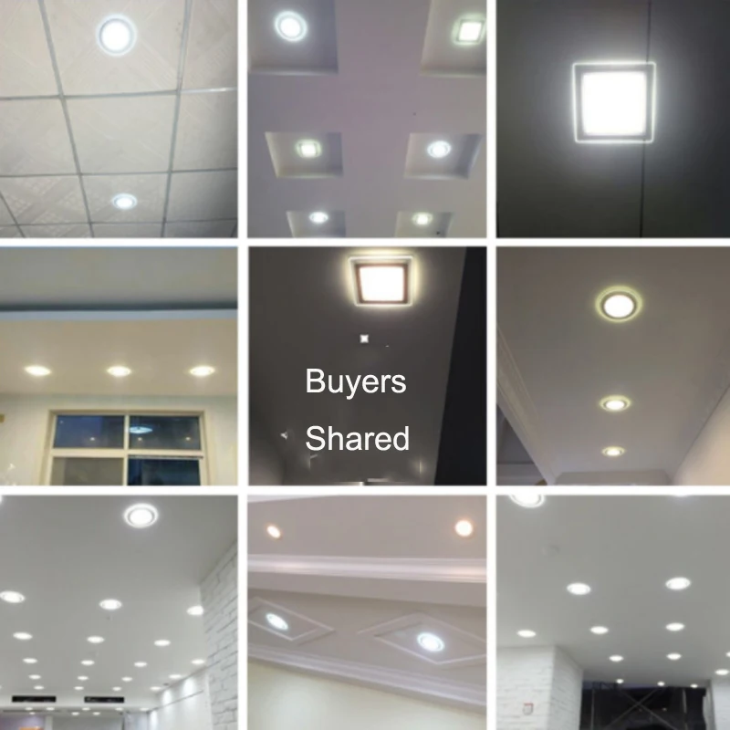 3 цвета приглушаемая квадратная Светодиодная потолочная панельная лампа 6 Вт 12 18