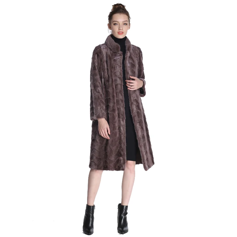 Новинка 2017 года норки Мех пальто парка Настоящее с мехом натурального Пальто и