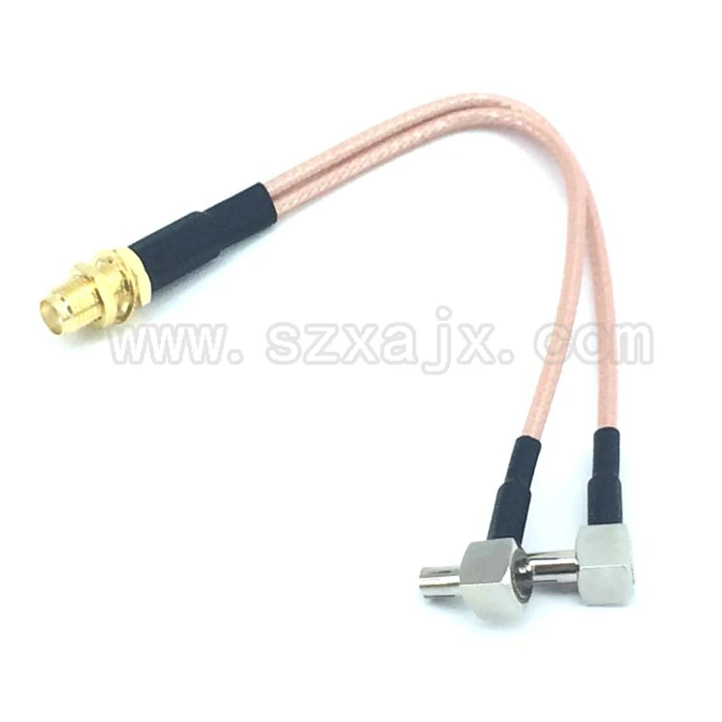 RP SMA Женский Y типа 2X TS9 CRC9 сплиттер папа комбинированный кабель гибкий проводник