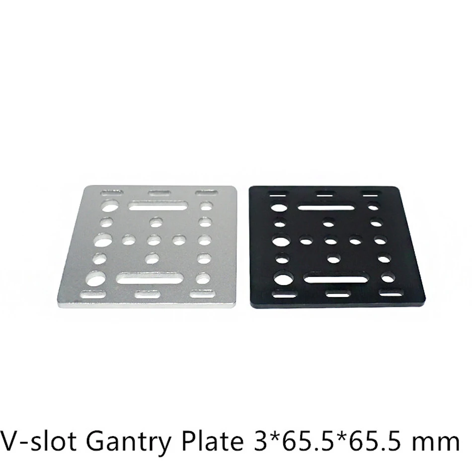 

Запчасти для 3D-принтера Openbuilds V-Slot Gantry Plate 20 мм черная пескоструйная обработка 65,5 мм x 65,5 мм x 3 мм