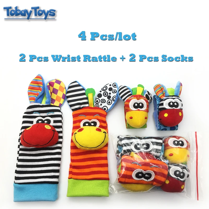 Носки с животными Sozzy Детские погремушки игрушки ремешок на запястье погремушкой