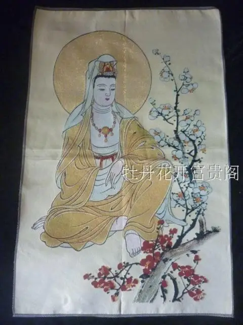 

Chinese Antique collection the Thangka embroidery Goddess of mercy diagram