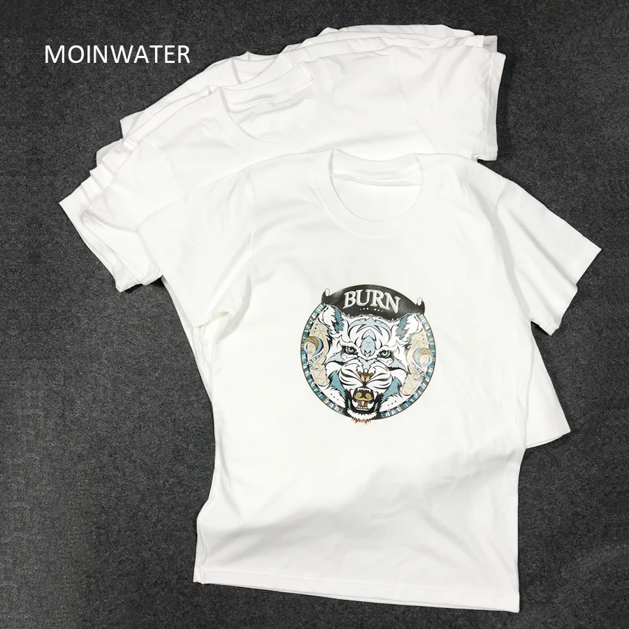 Футболка MOINWATER Женская хлопковая повседневный топ с коротким рукавом белый и