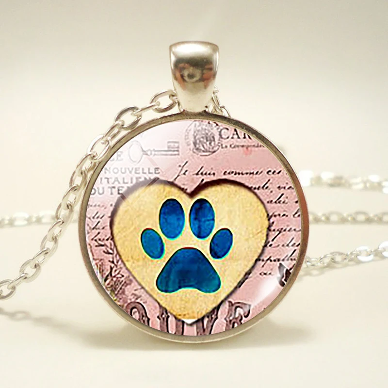 Ожерелье чокер с кулоном в виде кошачьей лапы|necklace silver necklace|glass pendants jewelrysilver pendant
