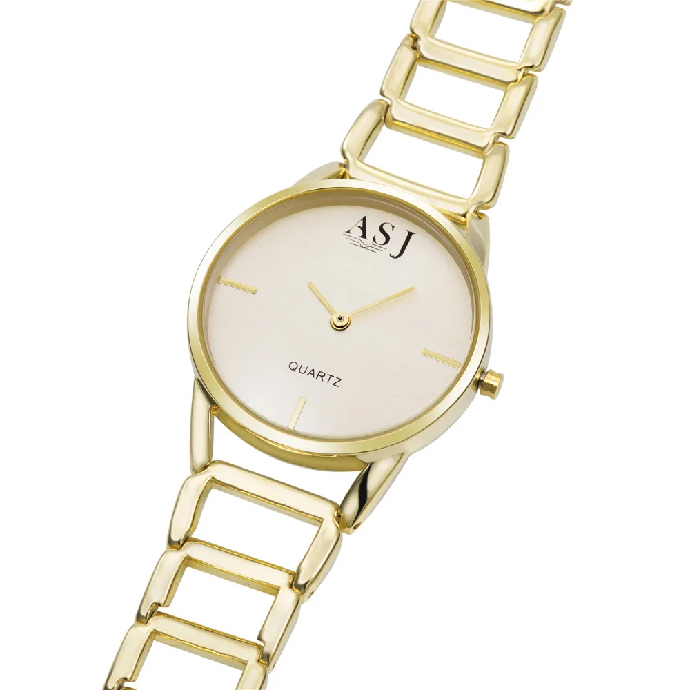 Женские кварцевые часы-браслет из нержавеющей стали 2018 серебристые золотистые