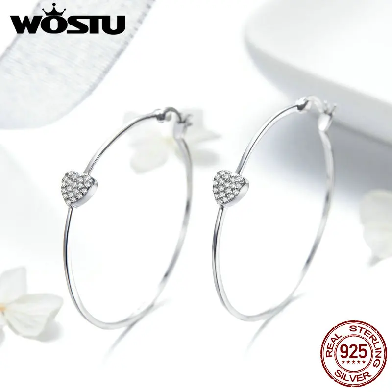 Женские серьги-подвески WOSTU круглые серьги из стерлингового серебра 925 пробы с