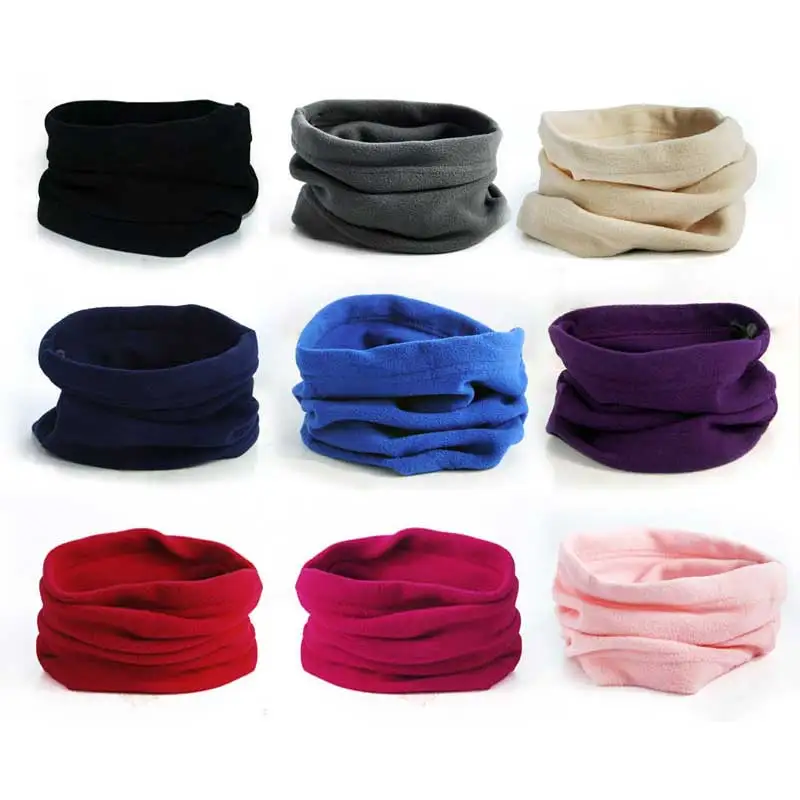 Two Use Unisex Women Men Fahion Snood Neck Thermal Fleece Sports Scarf Face Mask Female Solid Color Casual Hats | Аксессуары для