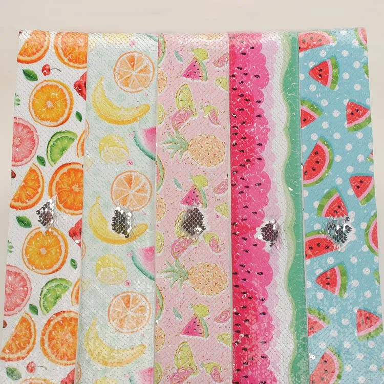 Новинка реверсивная лента с блестками 2 ярда 3 дюйма 75 мм принтом фруктов