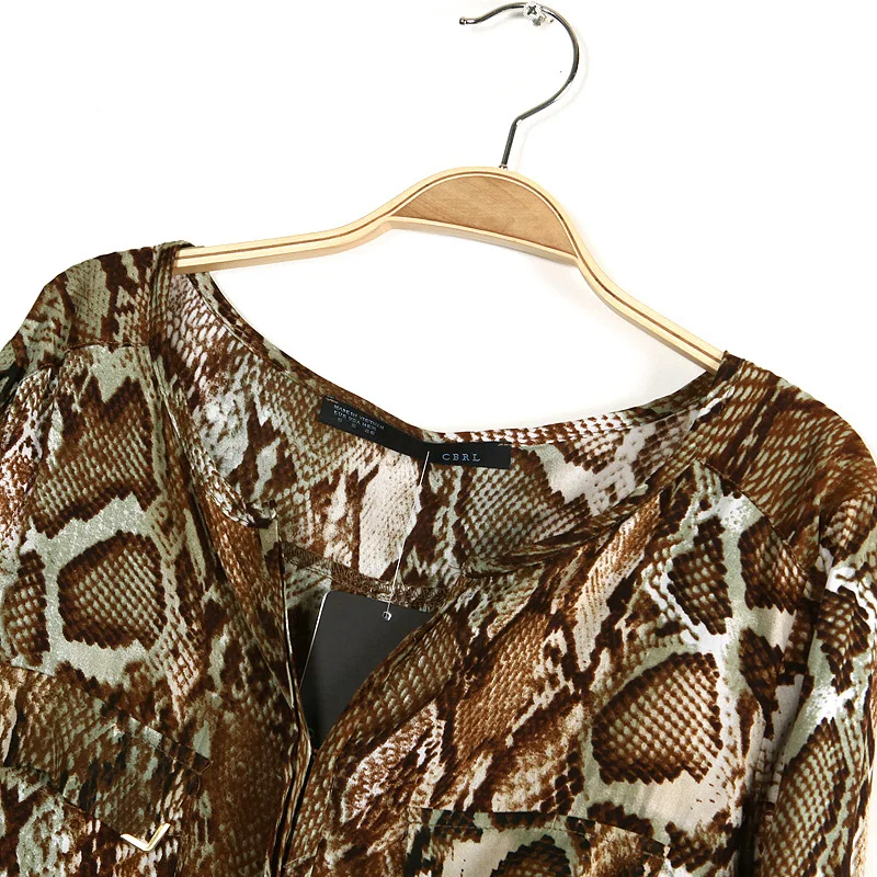 Женские свободные блузки с длинным рукавом серпантин v-образным вырезом и