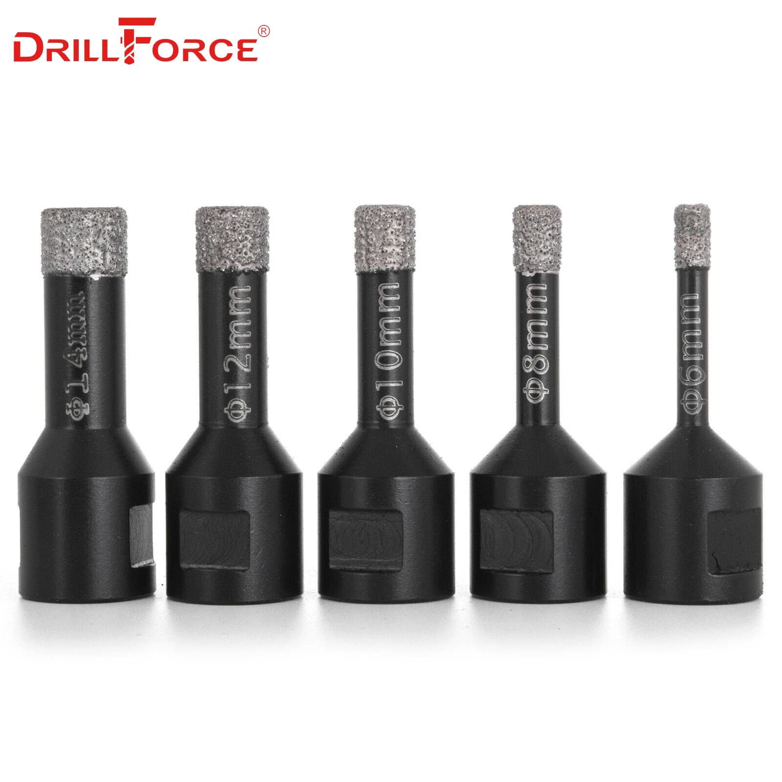 Drillforce 5 шт. алмазное отверстие Набор пил 6/8/10/12/14 мм M14 прочный Carborundum керамика