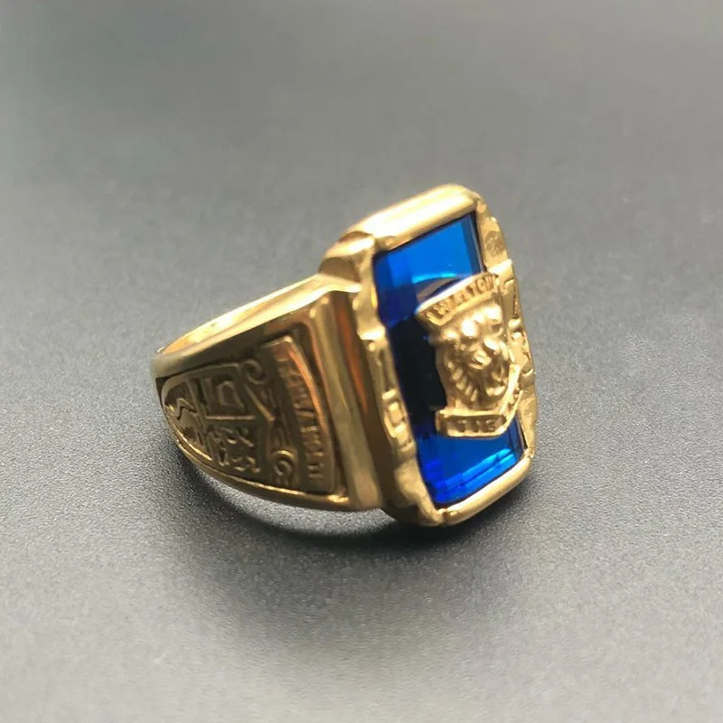 Titanium Steel Men's Signet Ring 1973 Walton Tiger Head Navy Rings For Men Vintage Jewelry Commemorate Accessories | Украшения и