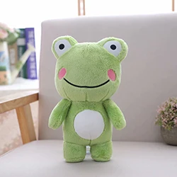 Frog Плюшевые игрушки животных чучела с милым принтом «кролик», «обезьяна», «поросенок/лягушка/кошка/Крупный рогатый скот обезьяна стоя плюшевые куклы для детей подарок на день рождения 25/45 см - Цвет: Frog