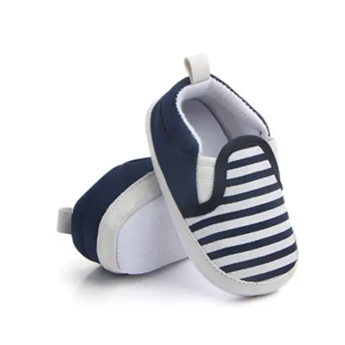 Pudcoco в полоску для малышей Обувь новорожденных мягкая подошва младенцев