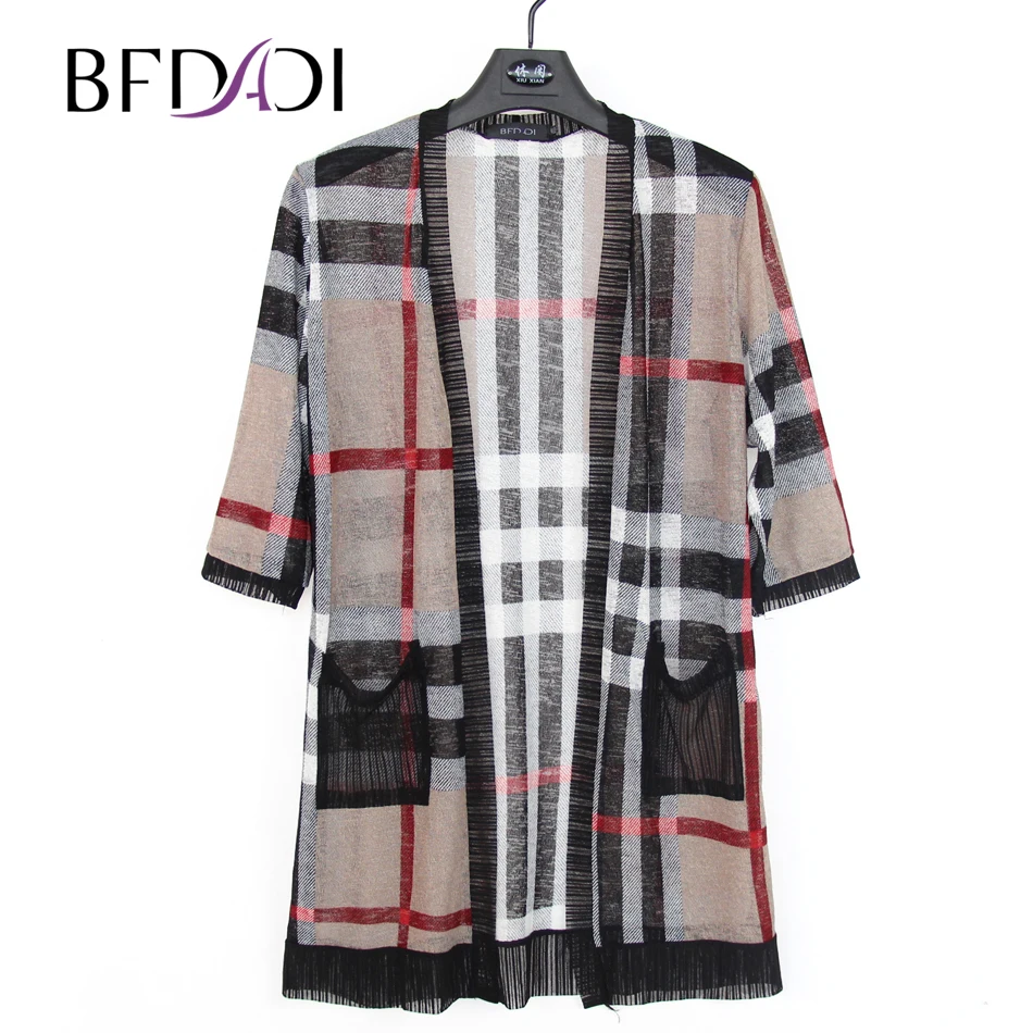 Bfdadi/женские летние солнце доказательство тонкий кардиган Модные Элегантные