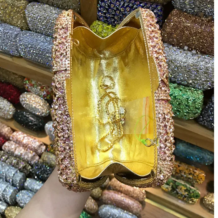 Свадебная сумочка клатч цвета шампанского/серебра вечерняя для свадьбы женские