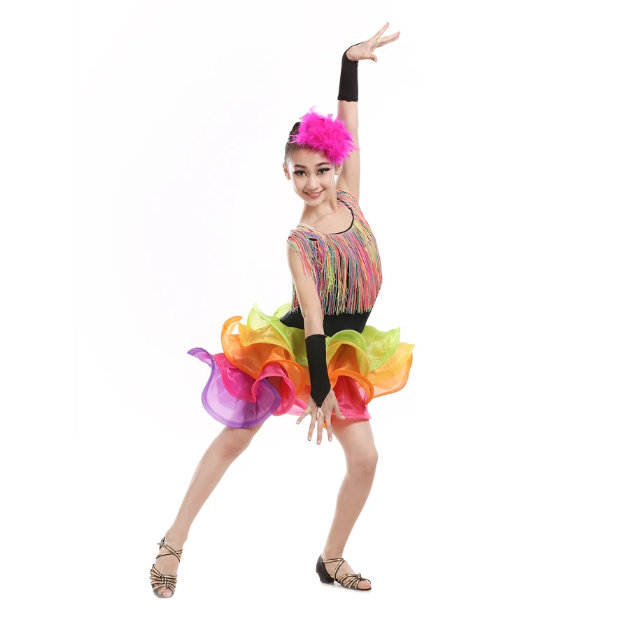 Детские платья для латинских танцев Костюмы конкурсов выступлений Новинка
