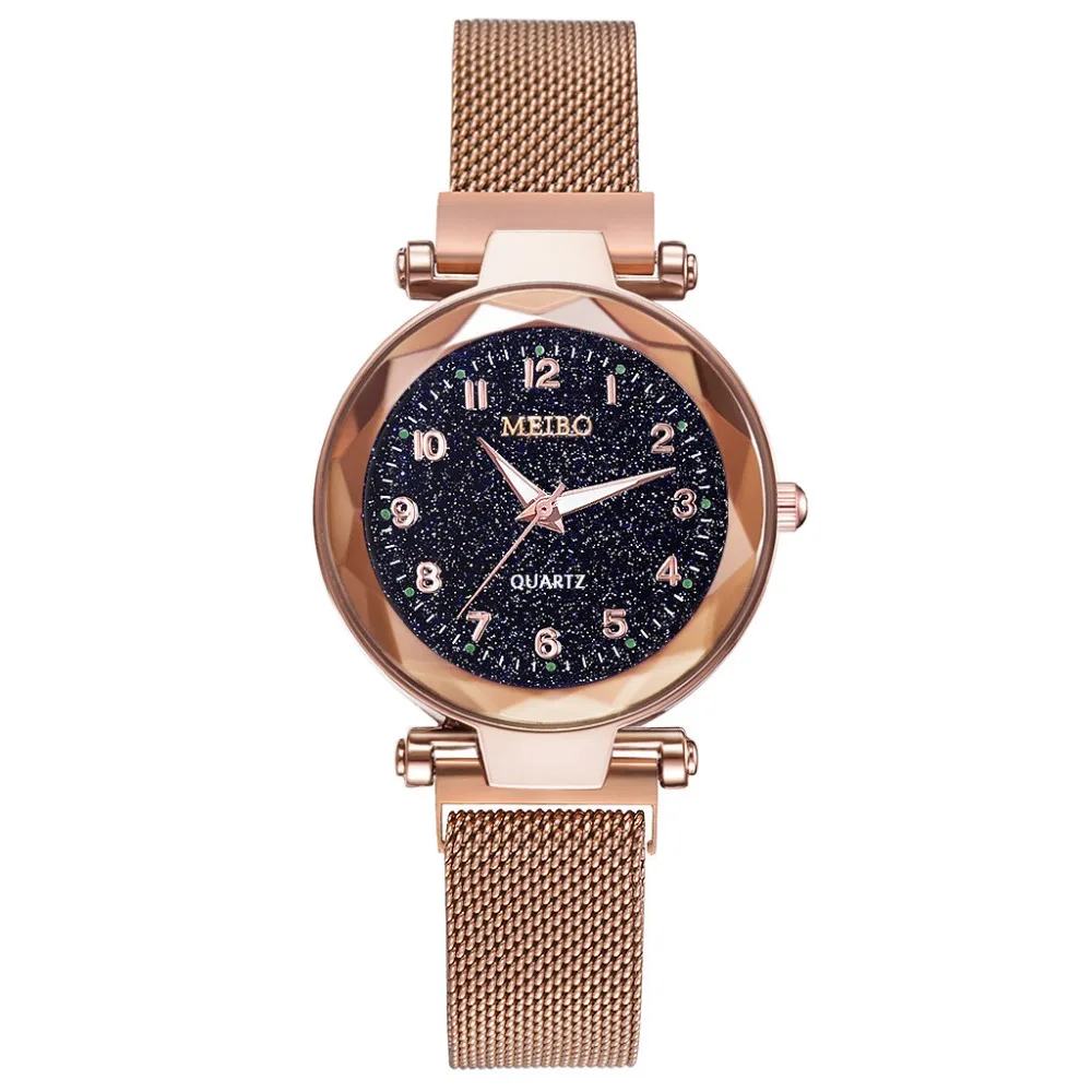 

Luxury Rose Gold Women Watches Fashion Diamond Ladies Starry Sky Magnet Female Wristwatch reloj mujer relogio feminino New #A