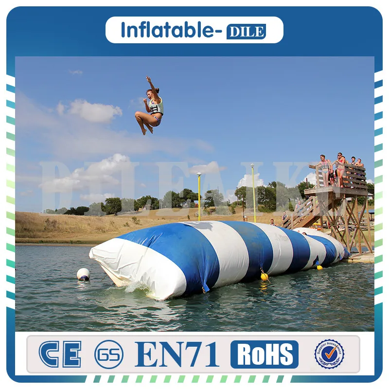 

Free shipping 9x3m inflatable water jumping bag, water air blast blob, large air cushions for water game (29.5ft*9.8ft)