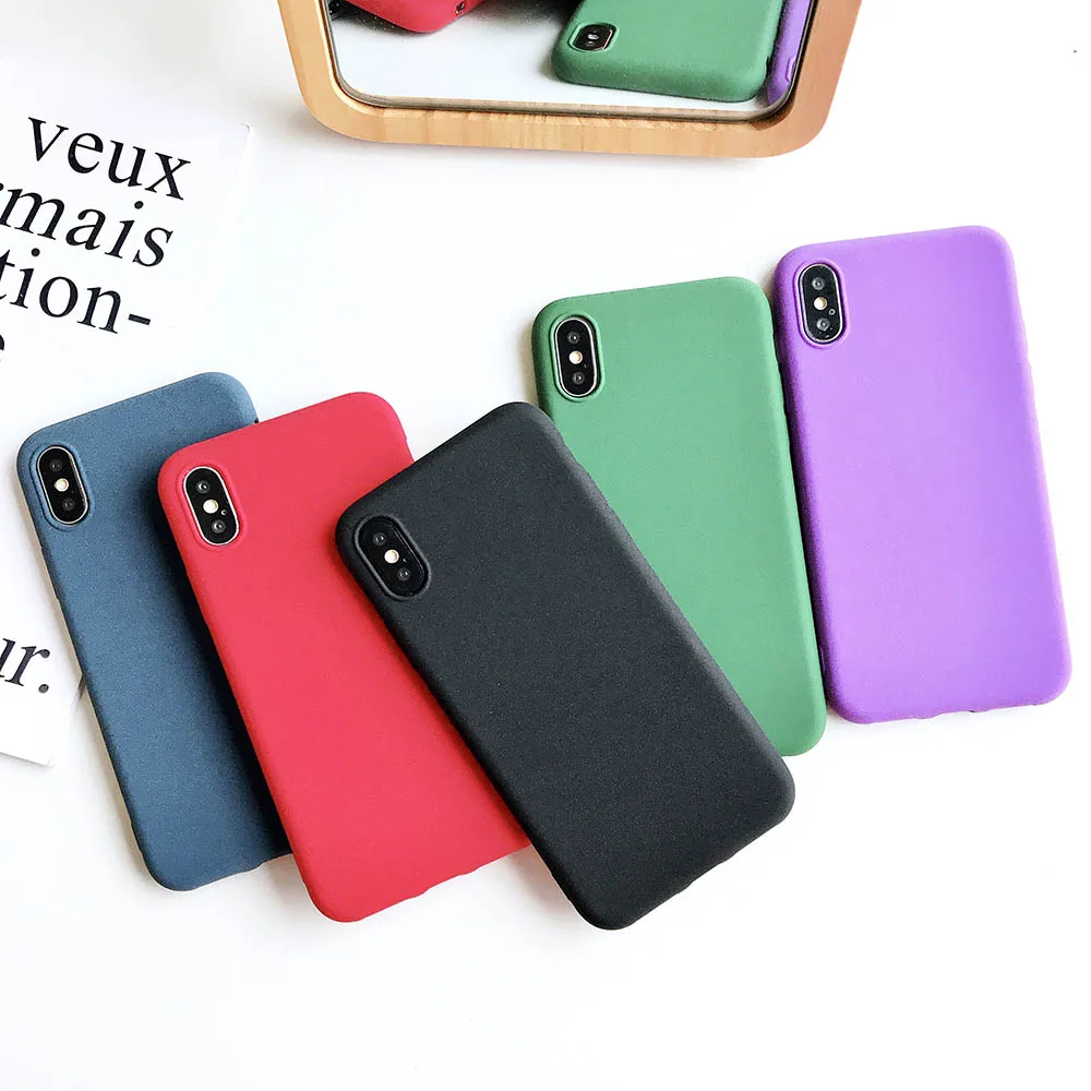 full cover Wool velvet texture paint pc tpu case for iphone 6 7 8 X coque Matte silicone cases 8plus XS |