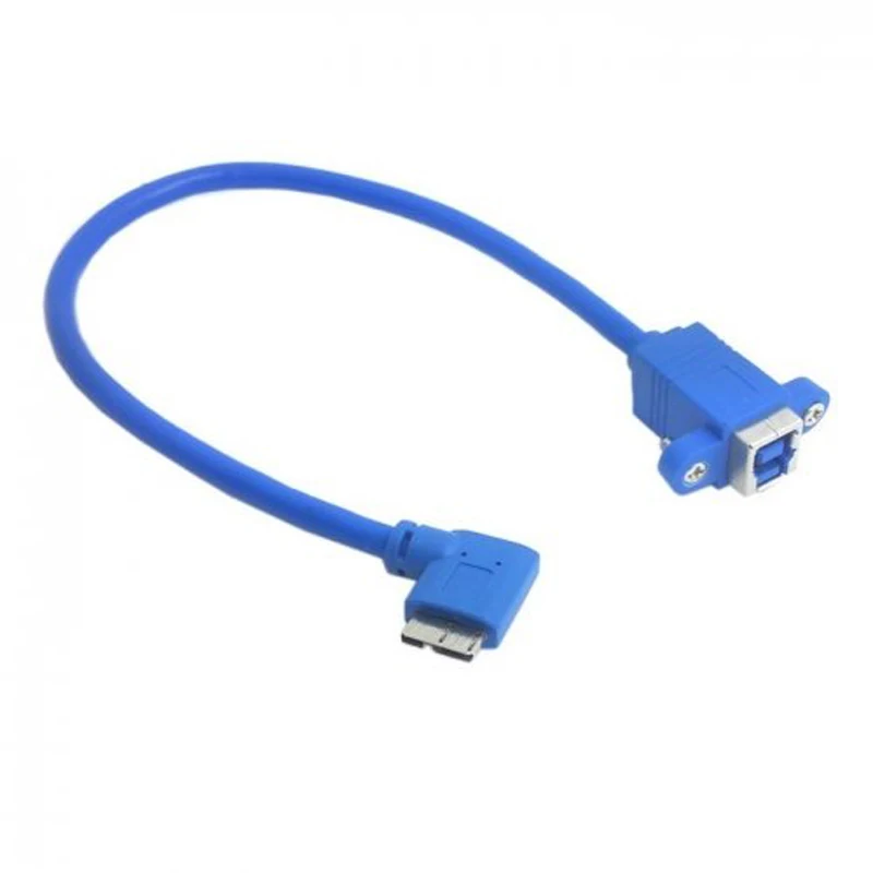 0.3 м USB 3.0 90 градусов влево под углом Micro мужчин и женщин B Панель крепление Тип