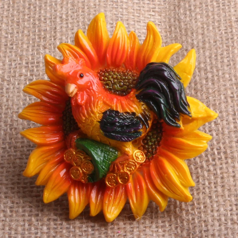 

fridge magnet for kids sunflower good quality zodiac rooster