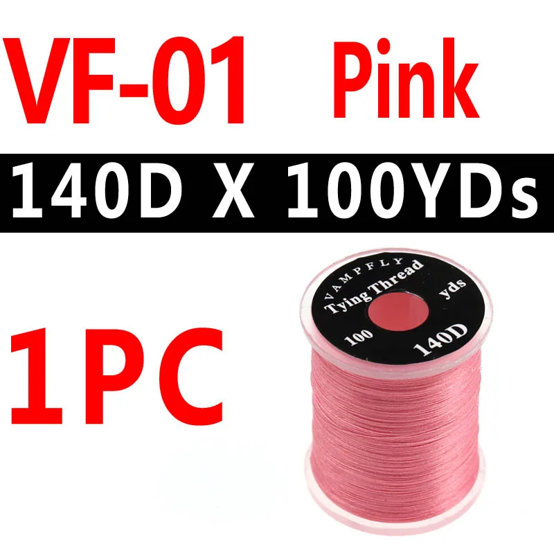 color 1 pink 1 шт. 140D нить для завязывания мух для размера 6~ 14 мух форель бас материал для завязывания мух красный оливковый красный серый со стандартной Бобиной - Цвет: color 1 pink