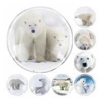 new handmade 6 size glass cute polar bear flatback camo cabochon domed diy jewelry charm photo pendant setting