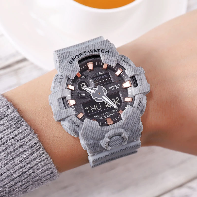 Премиум класса роскошные электронные мужские наручные часы силиконовые