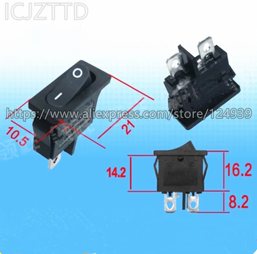 10 шт. переключатель вкл.-ВЫКЛ. клавишный выключатель для лодки 2 контакта