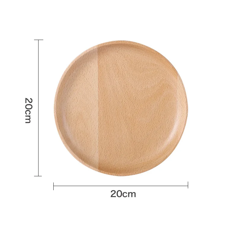 20 CM Японский Elm круглый поднос из цельного дерева закуска сушеные фрукты закуска тарелка используется для креативной Западной кофе Десерт суши ужин тарелки - Цвет: 20 CM